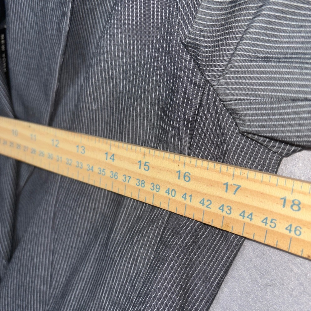 New York Company Stretch Pinstripe Blazer Jacket Women Size 4 Gray Office Career - Picture 8 of 10